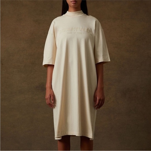 Essentials Fear Of God T-Shirt Dress High Neck Short Sleeve Lounge Small - Picture 12 of 12